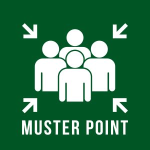 What colour is a muster point?